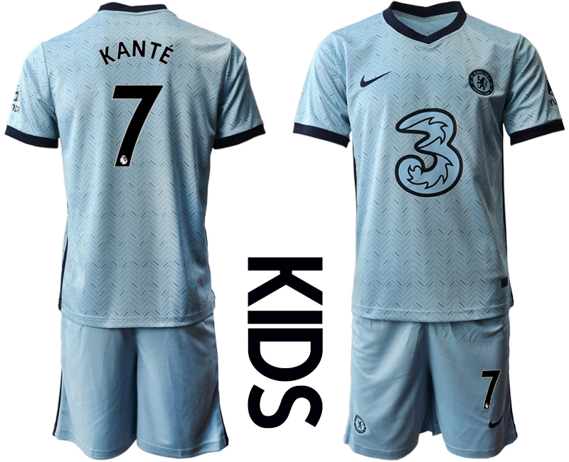 Youth 2020-2021 club Chelsea away Light blue #7 Soccer Jerseys->chelsea jersey->Soccer Club Jersey